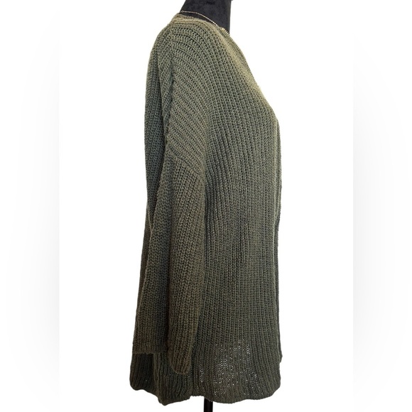 ABS Allen Schwartz Woman’s Large Long-Sleeve Zip-Up Green Knit Pull-Over Sweater - Picture 3 of 9